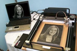 Mobilný gravírovací CNC stroj na granit.