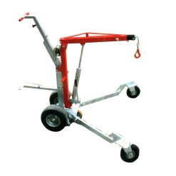 Montážny žeriav s hydraulickým ramenom a hákom