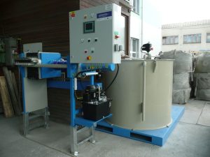 Komorový kalolis. Zariadenie pre odvodnenie kalov z obrábania kameňa. Zákazník: Metal Granit, spol.s r.o. , Pražská 562/49, 67961 Letovice, Česká republika.