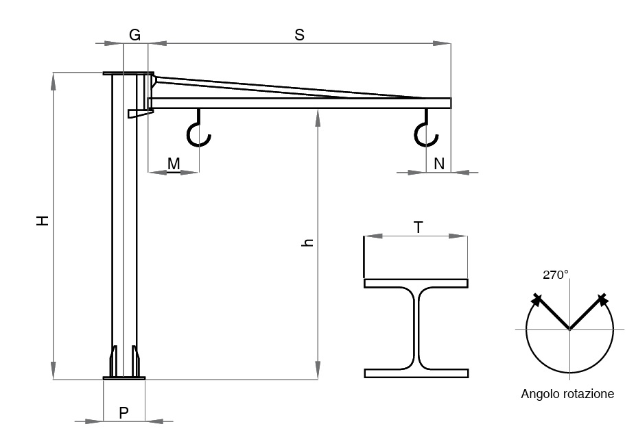 Stĺpový žeriav s C ramenom – Obrázok 2